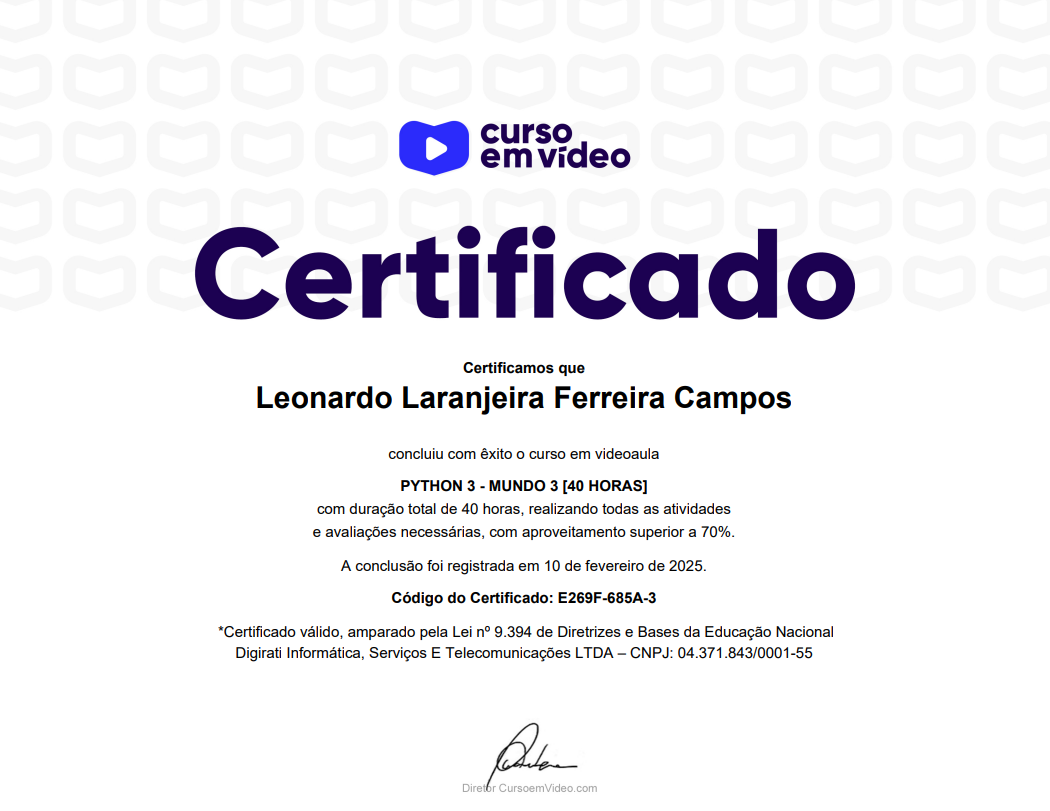 Certificação Python 3 - Módulo 3