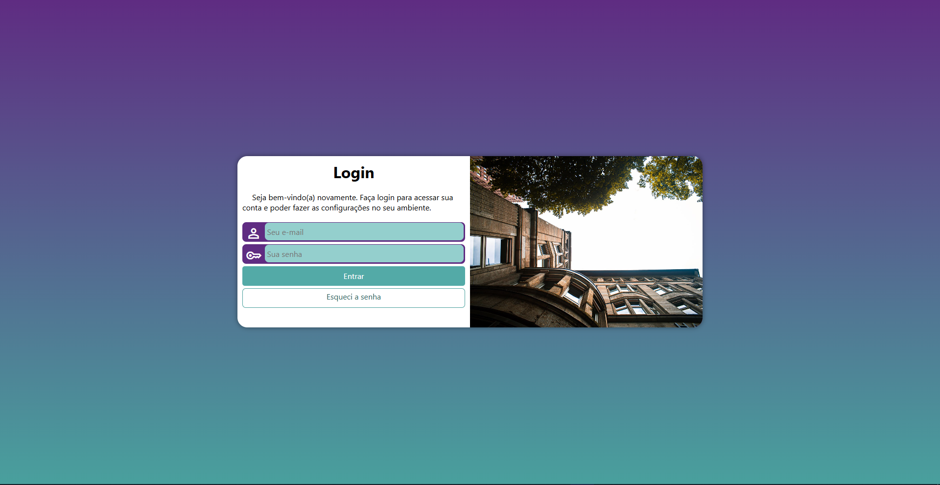Screenshot do projeto Login com design responsivo